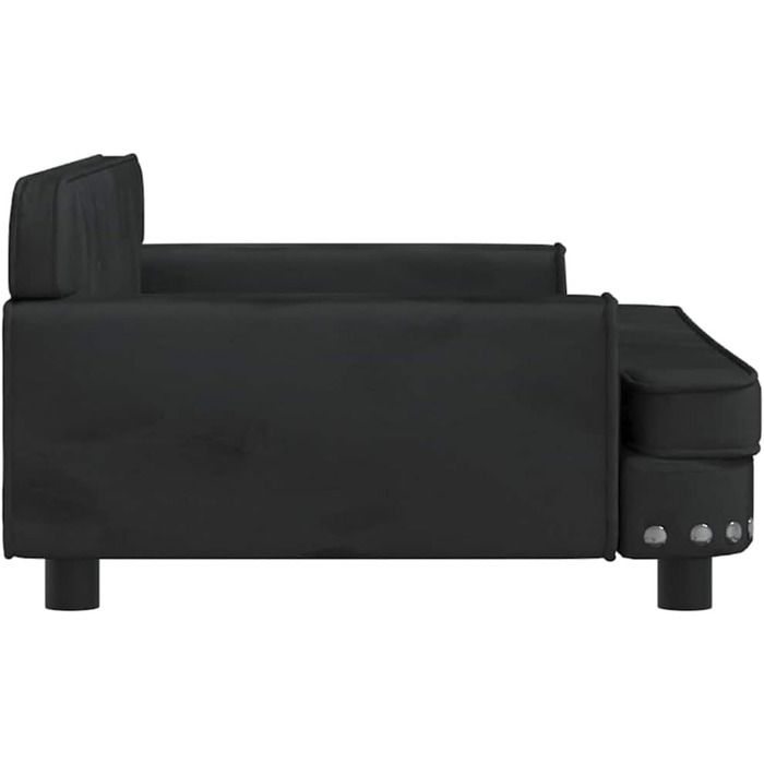 Крісло-ліжко для собак, м'яке лежанка для тварин, лежанка для маленьких собак та котів, чорний велюр (90 x 53 x 30 см)