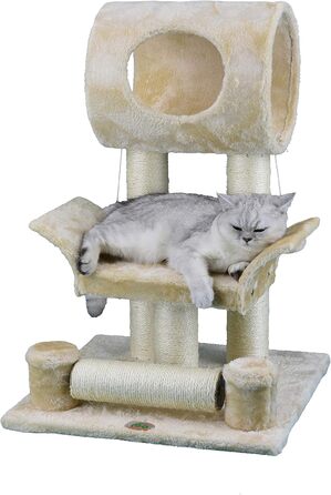 Дряпка для котів Go Pet Club з будиночком, 44,5x45,7x71,1 см, бежева