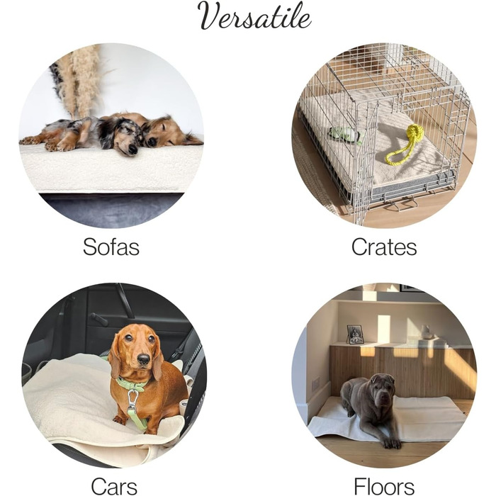 Водонепроникна лежанка для собак, флісова, розмір L, 104 x 69 см, для дивана, кімнати, авто, подорожей, сіра