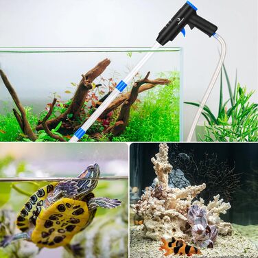 Пилосос для акваріума fishkeeper 4-в-1, регульований набір для очищення дна, зміни води, очищення піску та циркуляції води, знімний антизасмічувальний фільтр