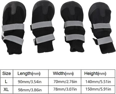 Чоботи для собак Zerodis чорного кольору (4 шт.) - водонепроникні, з антиковзаючою підошвою, теплі захисні чоботи для середніх та великих собак (XL, блакитний)