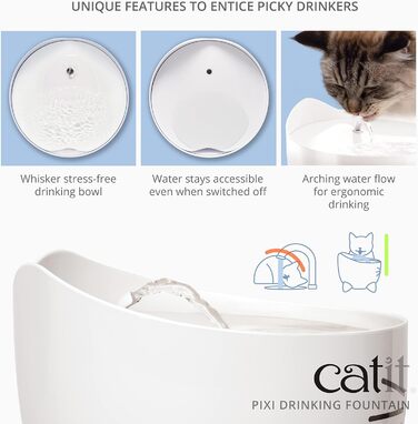 Питний фонтан для котів Catit Pixi, 2,5 л, рожевий