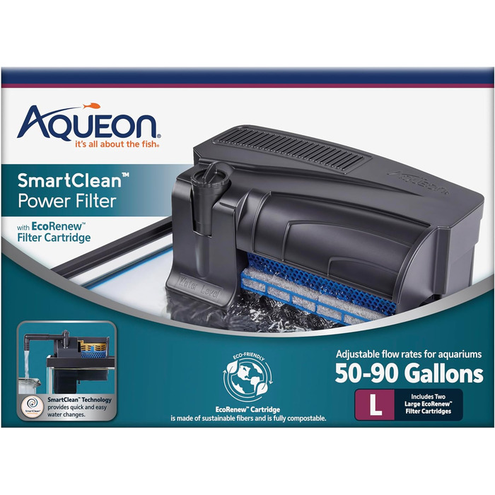 Aqueon SmartClean фільтр для акваріума з EcoRenew картриджем, для акваріумів 2,5-25,7 л