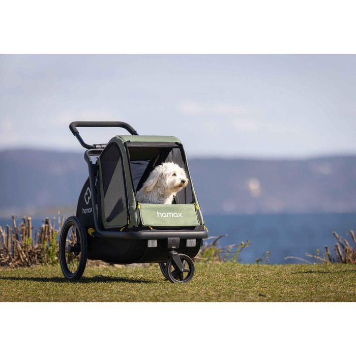 Hamax Pluto - велосипедний причіп для собак, зелений