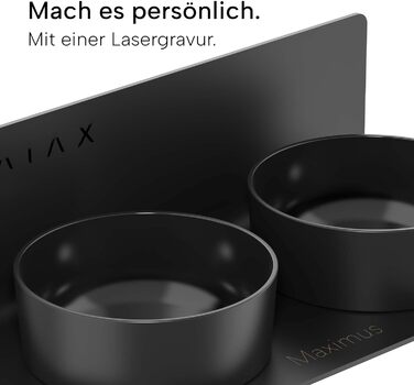 Підвищена керамічна миска для собак DRAIAX ElegantFeed M, знімна, чорна, настінна, годівниця для собак