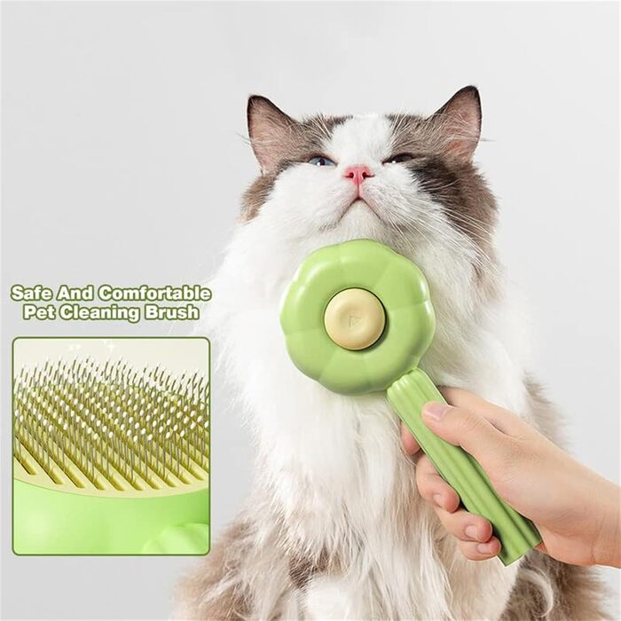 Щітка для котів та собак GeRRiT, 2-в-1 масажна щітка для грумінгу, самоочищення, для довгої та короткої шерсті, помаранчевого кольору