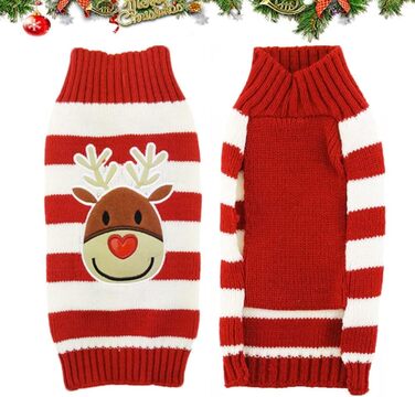 Пуловер для собак на Новий Рік: теплий в'язаний пуловер для домашніх тварин, теплий, модний, для святкування, подарунок, розмір XXL