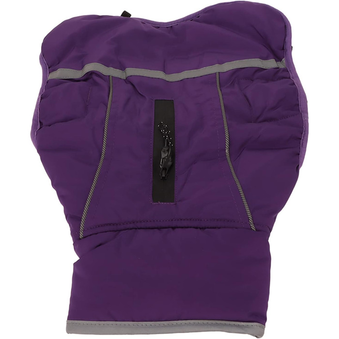 Зимова тепла куртка для собак з світловідбиваючими елементами, регульована, з коміром-стійкою, для маленьких, середніх та великих собак (Чіхуахуа, Доберман), колір: фіолетовий, розмір: XL