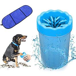 Очисник лап для собак з рушником, портативний пензлик для миття лап, масаж, догляд за лапами, видалення бруду для собак та котів