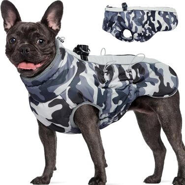 Теплий зимовий пуховик для собак маленьких порід, пуховик для шнауцерів, колір абрикос, розмір L, сірий