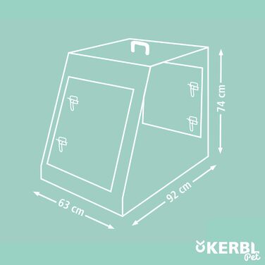 Транспортний бокс для собак Kerbl, чорний, 107x74x85 см, металевий, складна конструкція, з двома дверцятами, для подорожей та дому