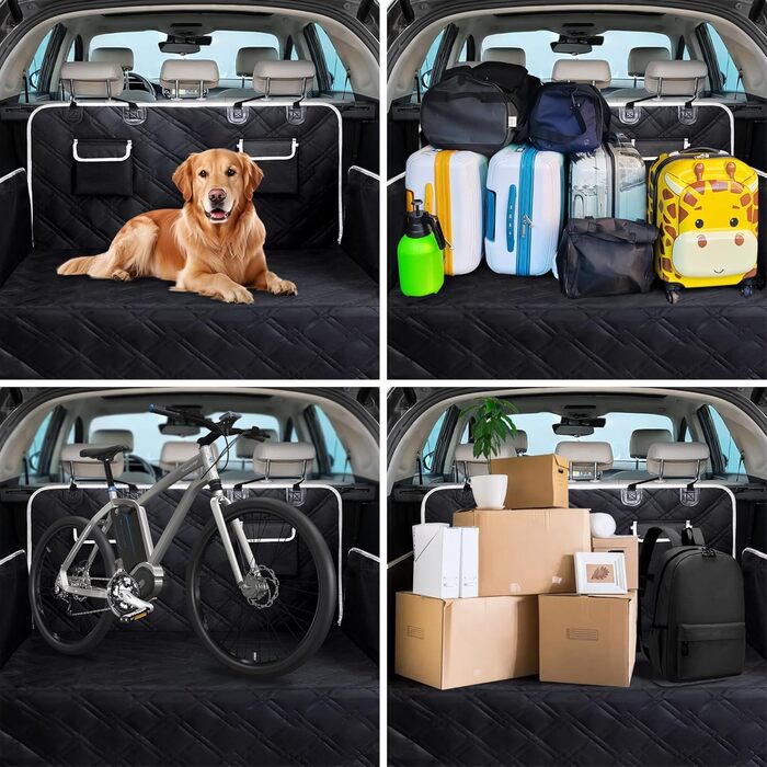 Захист для заднього сидіння авто Caliyo для собак - водовідштовхувальний, стійкий до подряпин, з боковими захистами та оглядовим вікном - універсальний (чорний)