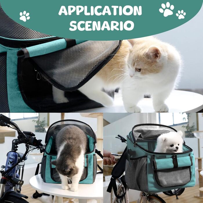 Корзина для собак Yallmie на велосипед, до 5 кг, 3 в 1, блакитна