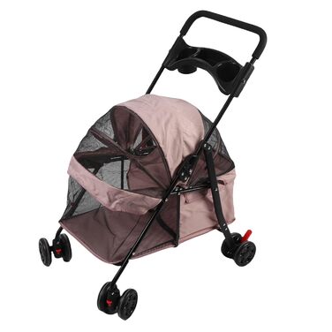 Дитяча коляска для тварин Yctze з 4 колесами, складана, з сітчастою тканиною, зручна для собак та котів, з тримачем для напоїв та універсальними колесами, ідеальна для маленьких та середніх тварин