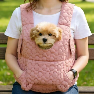 Рюкзак для собак та котів Sghtil - зручний та вентильований, для маленьких собак, кошенят, цуценят. Ідеально для прогулянок, подорожей, кемпінгу, велопоїздок та шопінгу (рожевий)