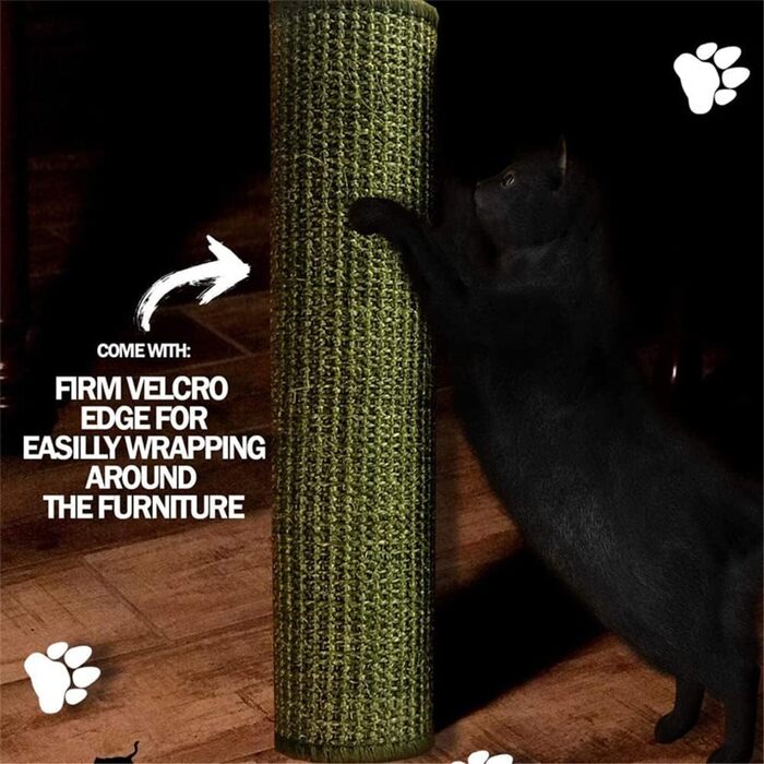 Килимок для котів Lukery з сизалю, 50x80 см, сірий - захист від подряпин