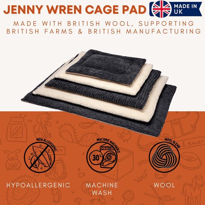 Вовняне ліжко для собак британського виробництва, машинного прання, стегане, з підкладкою-сіткою з твіду, розкішне ліжко для собак X-Small (60 x 45 см), колір пісок / натуральна підкладка X Small 60x45см