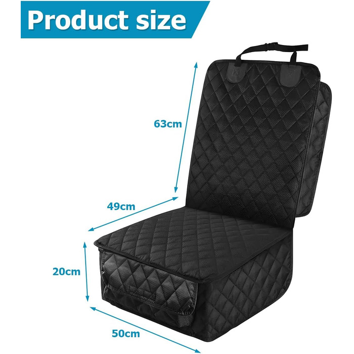 Чохол на автокрісло для домашніх тварин JNNJ, водонепроникний, підходить для всіх авто та SUV (чорний)
