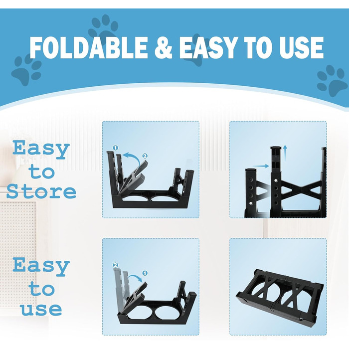 Підвищені годівниці для собак JumeiYoupin - набір з 3 шт. (2 з нержавіючої сталі, 1 для повільного годування) - 5 рівнів висоти - зменшують навантаження на шию - неслизькі годівниці для собак будь-якого розміру та котів