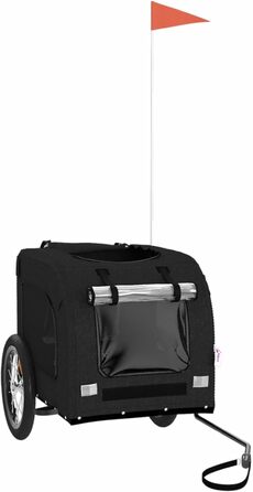 Причіп для велосипеда, переноска для собак, чорний, Oxford-тканина та метал, 93835