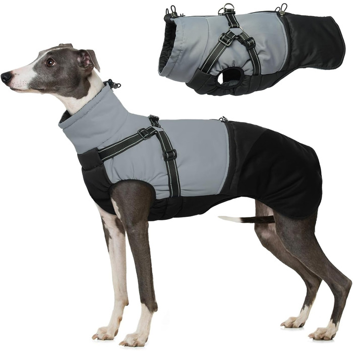 Теплий водонепроникний зимовий одяг для собак Hjumarayan, чорний XL: куртка, теплий зимовий одяг для маленьких, середніх та великих собак