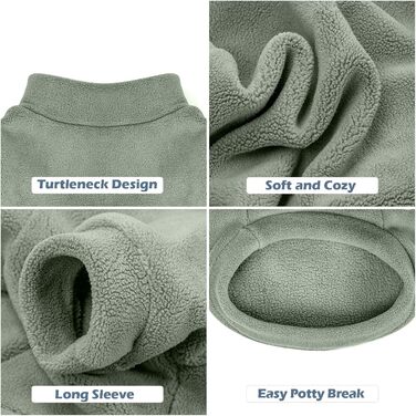 Теплий зимовий пуловер для собак GYALAPERI, 3 шт. (XXS, Lt Blau + Oliv + Braun) - для маленьких цуценят, дівчаток та хлопчиків