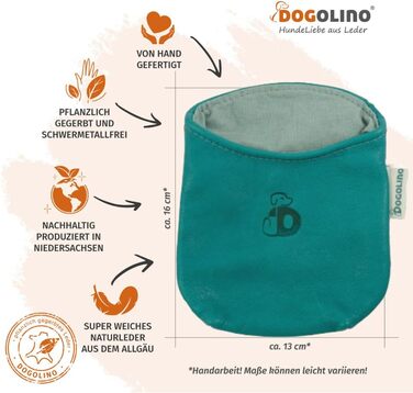 Сумка для ласощів DOGOLINO® для собак з натуральної шкіри - сумка для тренувань, перекусів на прогулянці (Турквіс, Basic)