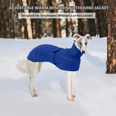 Зимовий теплий куртка Babypet для собак середніх та великих порід, водонепроникний, з блискавкою та отвором, відбиваючий, регульований, для холодних умов, Marineblau (gesteppt)