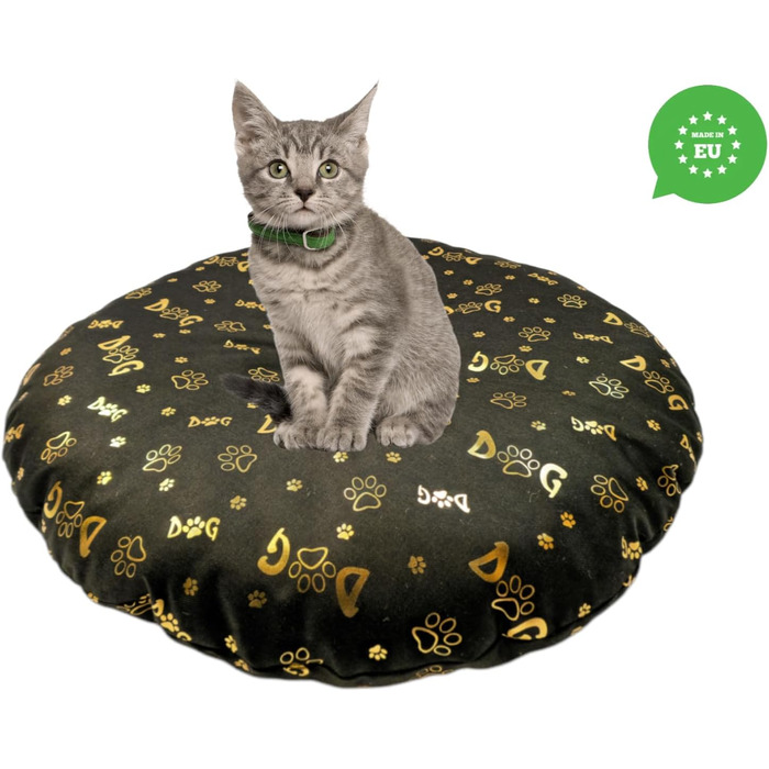 М'який лежак для собак та котів, круглий, діаметр 60 см, коричневий колір. Лежанка для собак, котяча лежанка, килимок для котів, матрац для собак або котів. Можливість прання. Ідеально підходить для переносних кліток або лежанок. Діаметр 60 см (⌀ 50 см, т