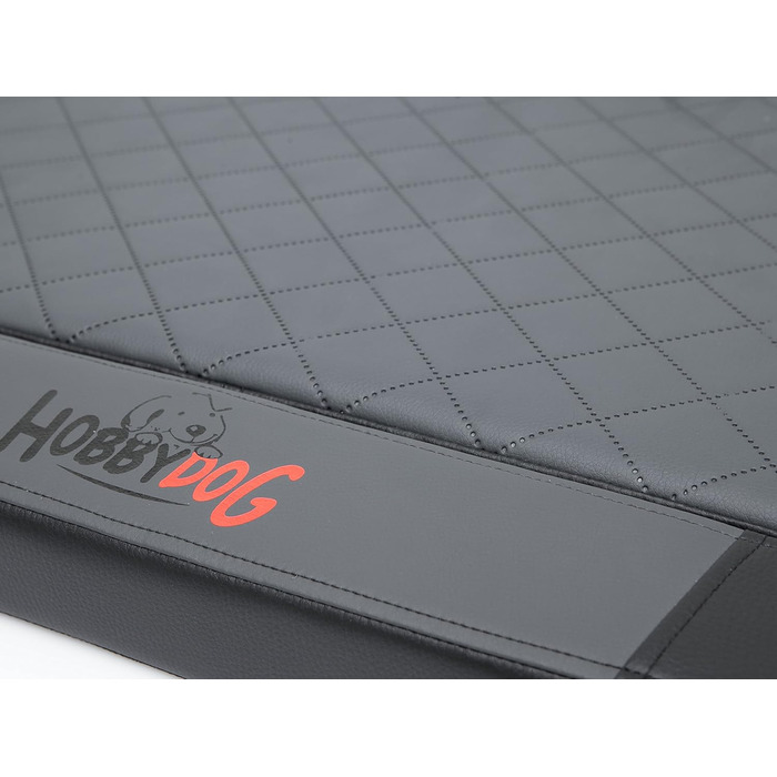 Ліжко для собак Hobbydog XXL Medico Lux, ортопедичне, штучна шкіра, чорне-сіре, 120x80 см