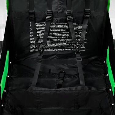 Причіп для собак та дітей 2-в-1: велосипедний причіп та візок, зелено-сірий. Для покупок, подорожей, велопрогулянок. Швидкий монтаж