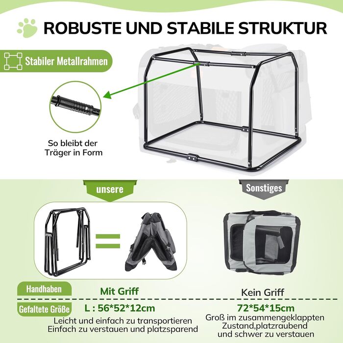 Транспортна переноска для котів та цуценят Morpilot до 7 кг, 70L, сіра