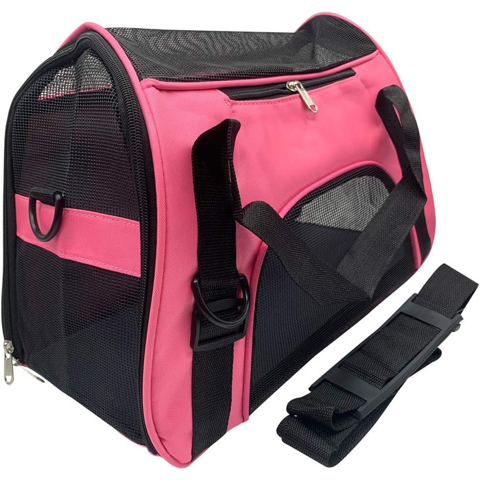 Транспортна сумка для тварин Tiyolat, схвалена авіакомпаніями, для котів та собак, рожева, 16.9'L x 8.9'W x 11.4'H