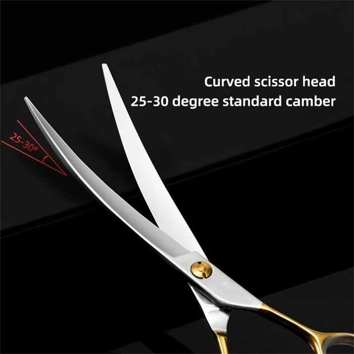 Професійна вигнута ножиця для грумінгу собак Golden - 7 дюймів, з ергономічною ручкою, з нержавіючої сталі 440C