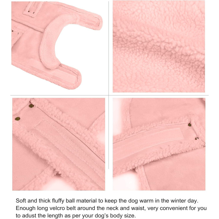 Зимова куртка для собак, тепла, вітронепроникна, пуловер для маленьких собак, теплий флісовий халат для середніх та великих собак (XXL) (Рожева, XX-Large (26-35 кг))