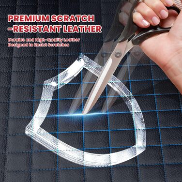 Чохол на автокрісло для собак, водовідштовхувальний, 180 кг, жорстка підкладка, зносостійкий, стійкий до подряпин, антиковзаючий, довговічний, м'яка товста шкіра, підходить для авто, SUV та вантажівок