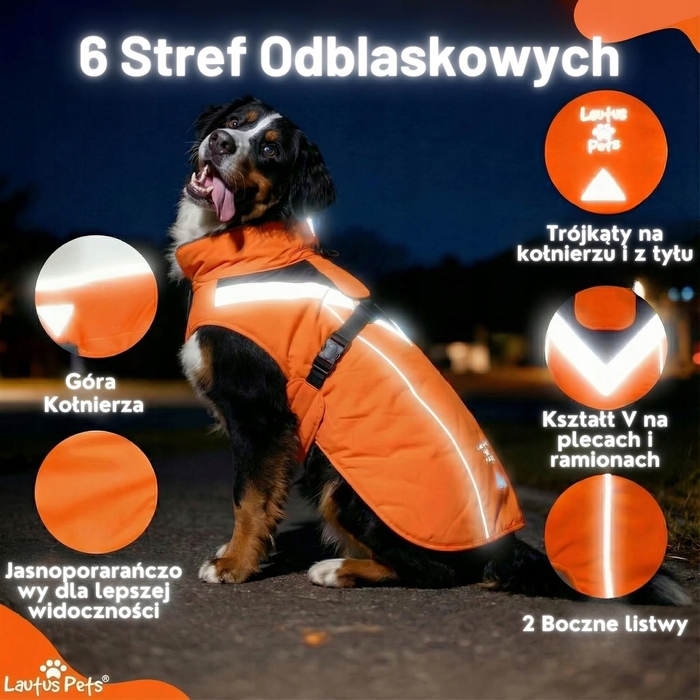 Водонепроникний світловідбиваючий дощовик для собак, помаранчевий, р. S