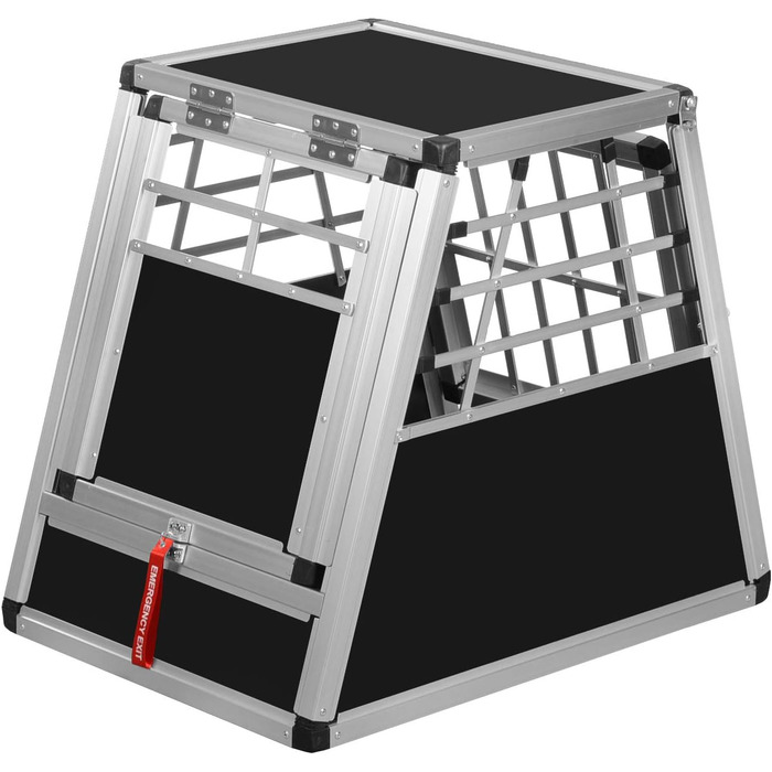 Алюмінієва переносна клітка для собак Transportbox N18 72x50x62 см з аварійним виходом та захистом від ударів, для безпечного транспортування в багажнику автомобіля
