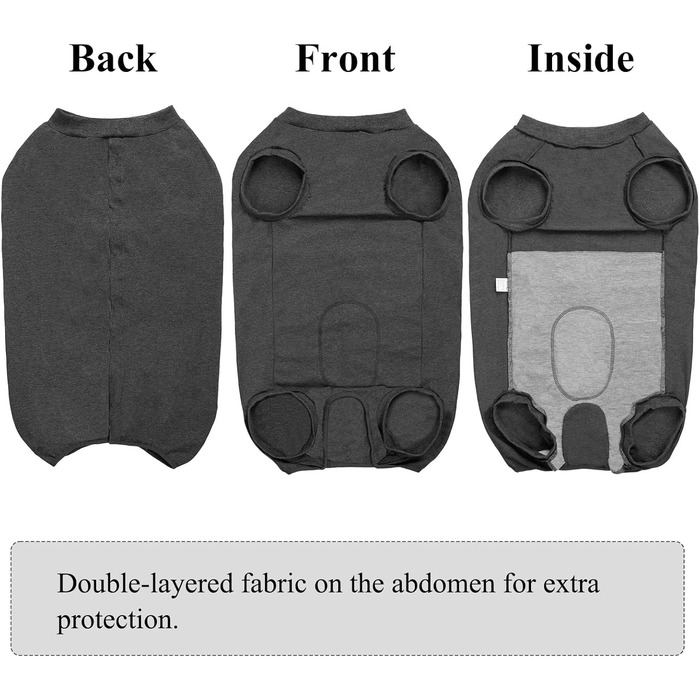 Післяопераційний боді для собак Cyponpy: захист від лизання та ран (L, сірий)