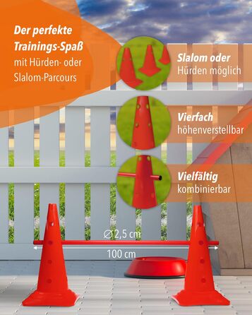 Кегель-бар'єри Sportikel24 для аджиліті – набір бар'єрів для собак, коней та дітей – 50 см