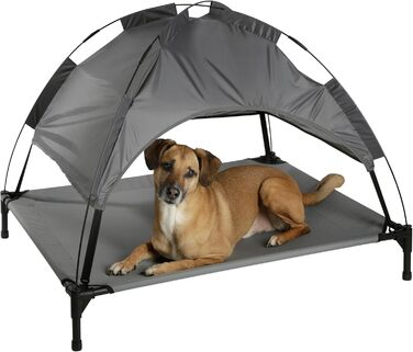 Лежанка для собак Kerbl Vacation Top, сіра, 105x86x75 см, знімний дах, зносостійка, для собак