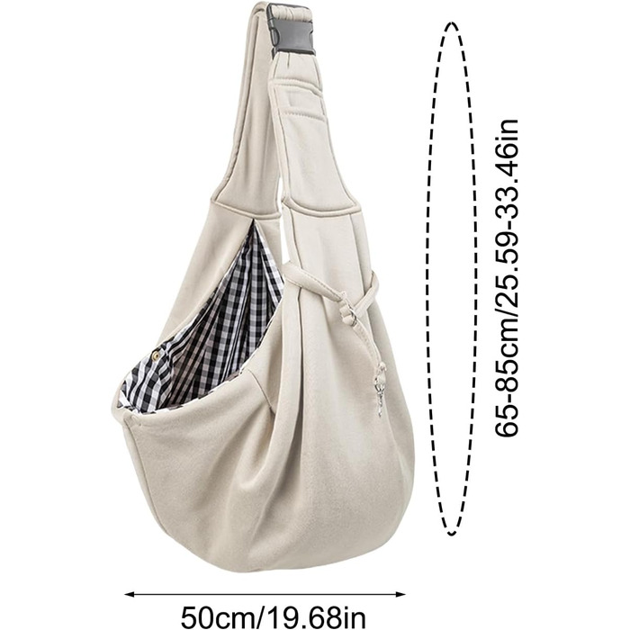 Сумка-переноска для собак, переноска для цуценят, регульовані ремені через плече та груди, легка переноска для тварин у подорожах, на прогулянках та до ветеринара, бежева