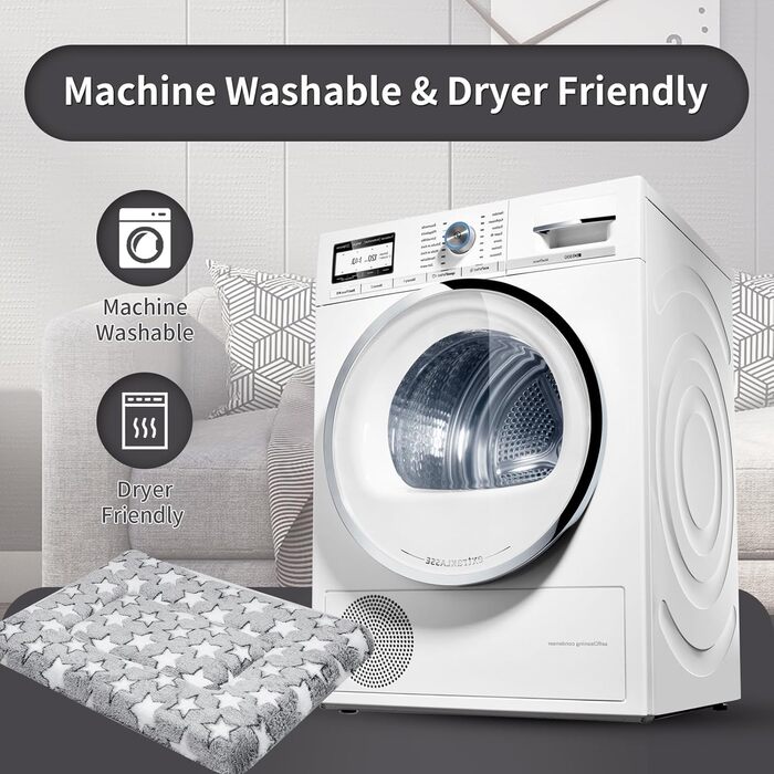 Килимок для собак маленьких порід, 61 x 40.6 см, короткий плюш, товщина 4.1 см, для собачих будок, машинне прання, ідеально для кліток 61 см, сірий, Stern