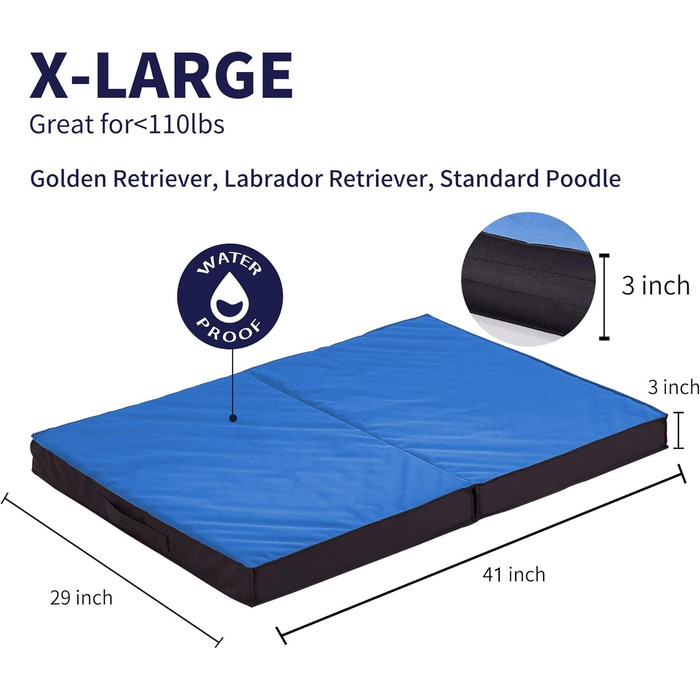 Ортопедичне собаче ліжко X-Large Marineblau: вологостійке, знімний чохол, для великих собак