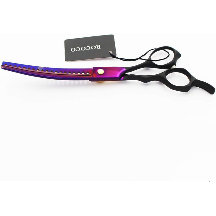 Ножиці для грумінгу собак GUALA 7 дюймів, вигнуті, для розрідження шерсті, з чохлом