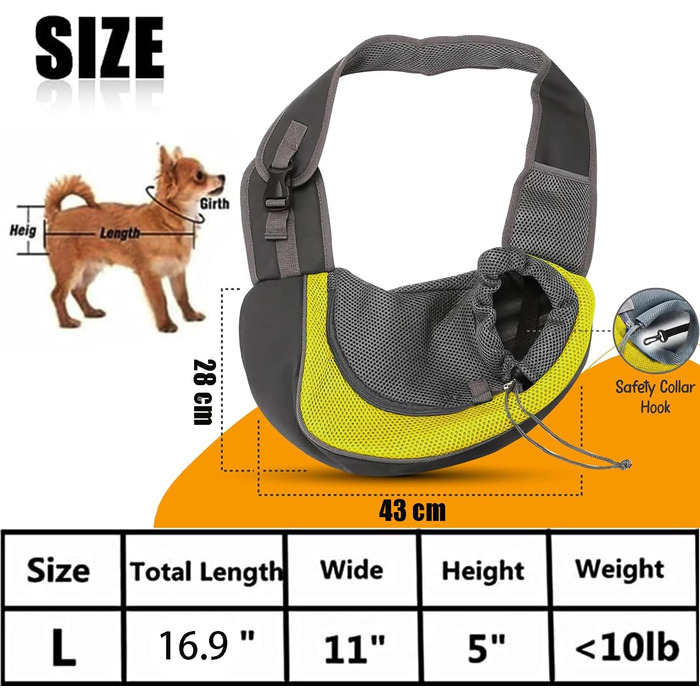 Сумка-переноска для собак та котів, оранжевого кольору, з регульованим плечовим ременем, для прогулянок та активного відпочинку