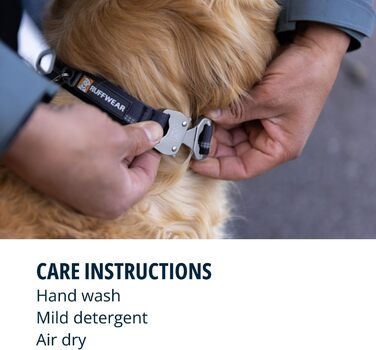 Нашийник для собак RUFFWEAR Top Rope, міцний нейлоновий, розмір M (36–51 см), колір Basaltgrau (Blue Pool), для прогулянок
