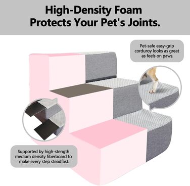 Сходинки для собак та котів Galatée - 4 сходинки, неслизькі, для високих ліжок та диванів, знімний, пральний чохол