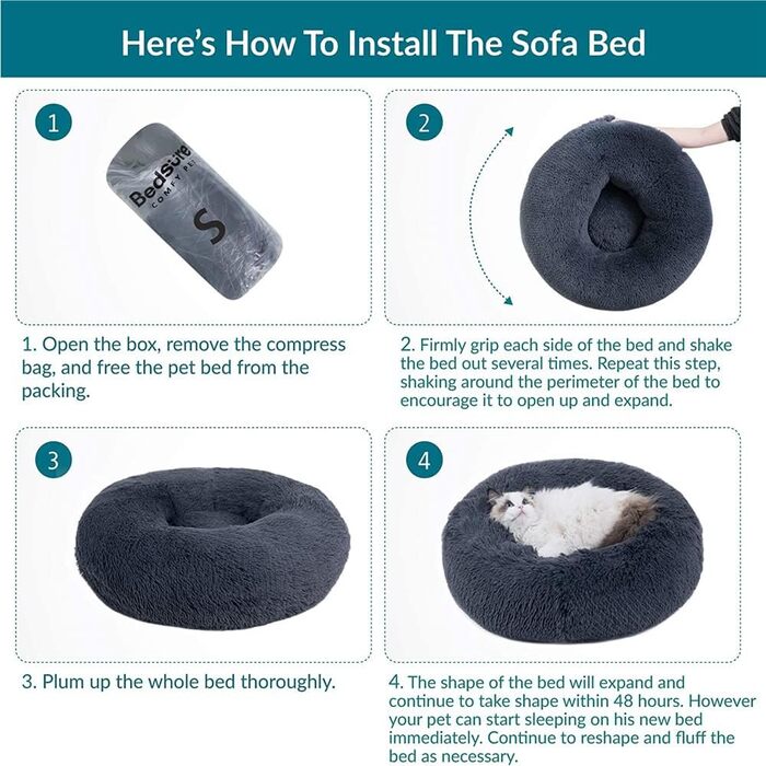 М'яке кругле ліжко для собак та котів Lukery з плюшу, зручне доунат-ліжко, ліжко з плюшу для маленьких, середніх та великих тварин (110см, шкіра рожева)