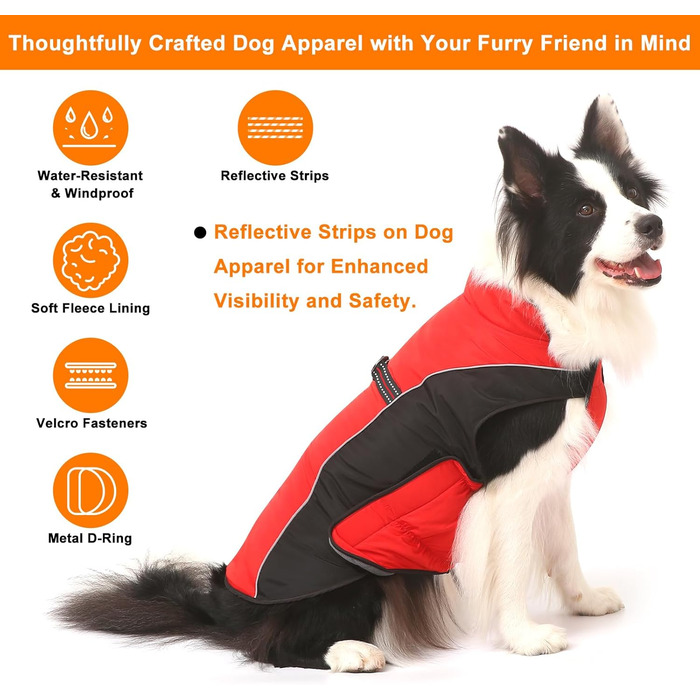 Зимова жилетка для собак - тепла жилетка для собак, бавовняна жилетка для собак, жилетка для собак, теплий одяг для тварин, жилетка для сноубордингу, костюм для собак, безрукавка, для цуценят, маленьких, середніх та великих собак (L (10.4-21.7 KG | 45cm N